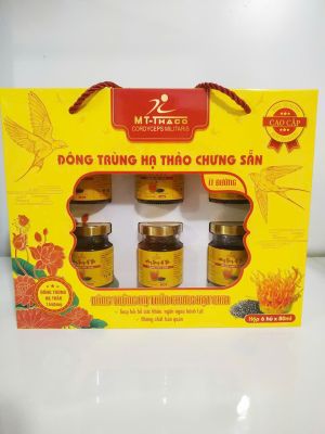 Set 6 hủ Đông Trùng Hạ Thảo Chưng Hạt Chia_4-5 sợi ĐTHT Cao Cấp/hủ 80ml